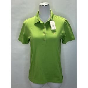 Tory Burch Sport The Masters Green Polo Shirt Gold Buttons Size M NEW Exclusive